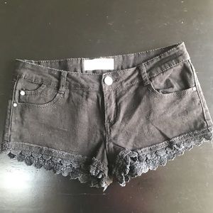 🔹3 for $10🔹 Black Jean Shorts with Lace Hem